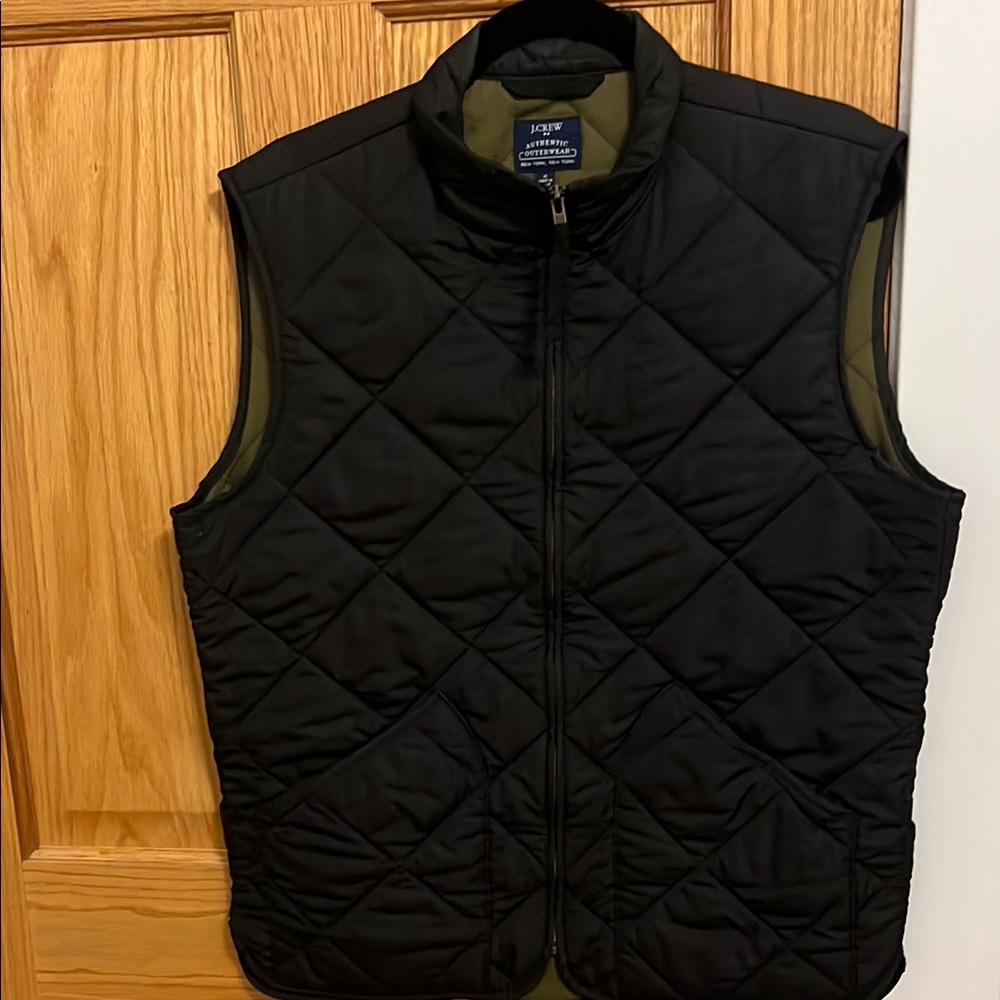 J. Crew Men's Black Quilted Vest